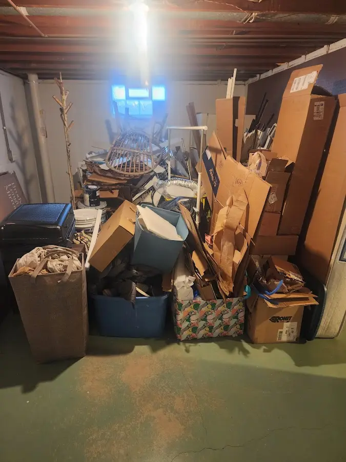 Roll-off dumpster container at job site for 20 Yard Dumpster Rental in Sullivan